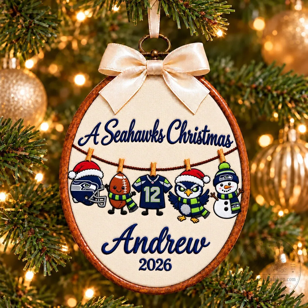 Personalized Football Team Christmas Ornament with Custom Name and Year 13 Personalized Football Team Christmas Ornament with Custom Name and Year