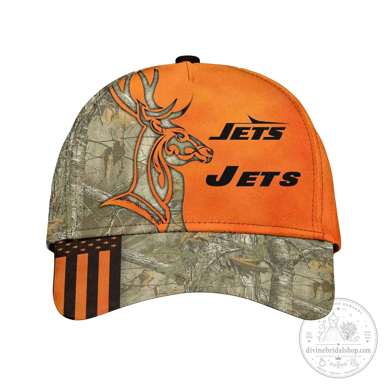 New York Jets Hunting Camouflage Deer Antler Orange Baseball Cap Hat 6 New York Jets Hunting Camouflage Deer Antler Orange Baseball Cap Hat