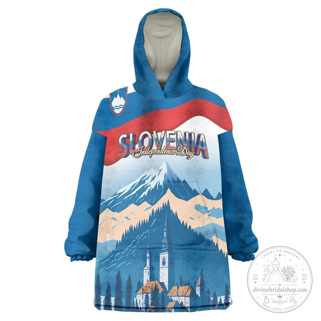 Slovenia Independence Day Wearable Blanket Hoodie