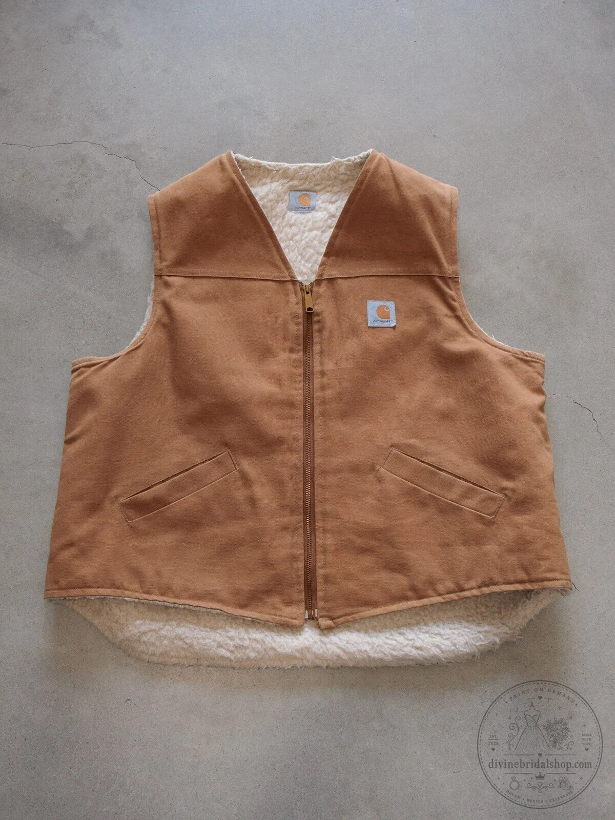 Vintage Brown Carhartt Sherpa-Lined Vest
