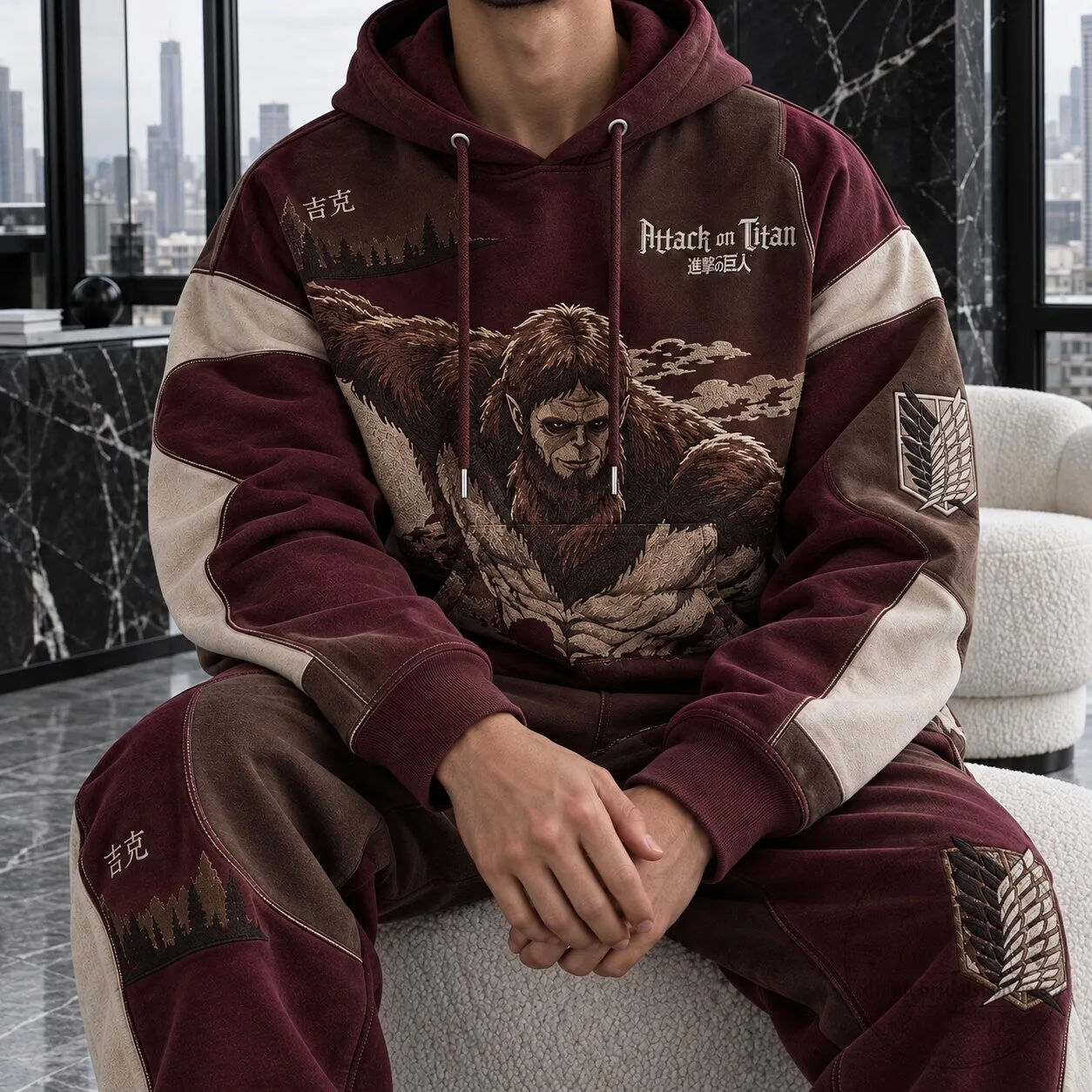 Attack on Titan Beast Titan Anime Oversized Hoodie