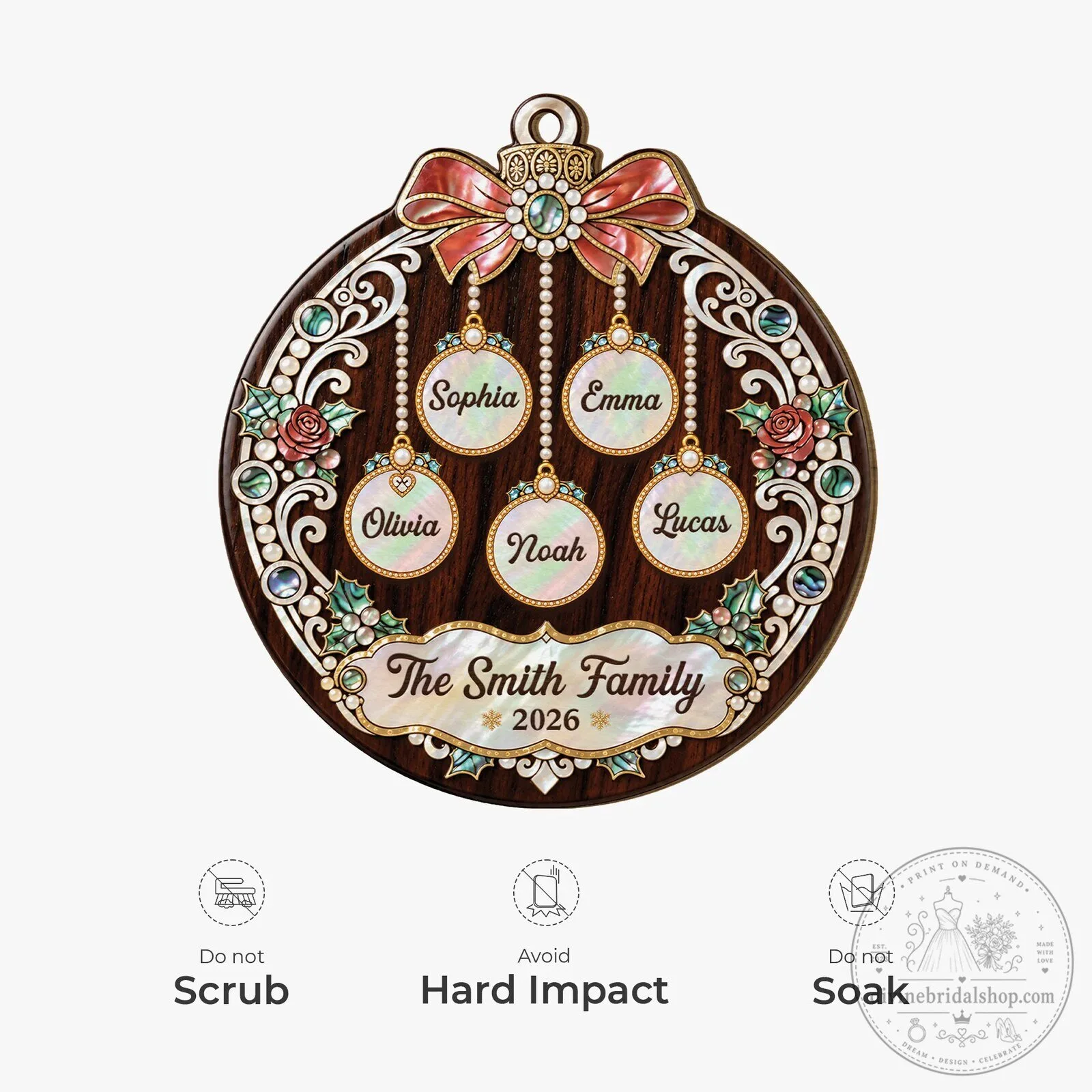 Custom Year and Names Family Christmas Tree Ornament for a Personalized Holiday Touch 10 Custom Year and Names Family Christmas Tree Ornament for a Personalized Holiday Touch