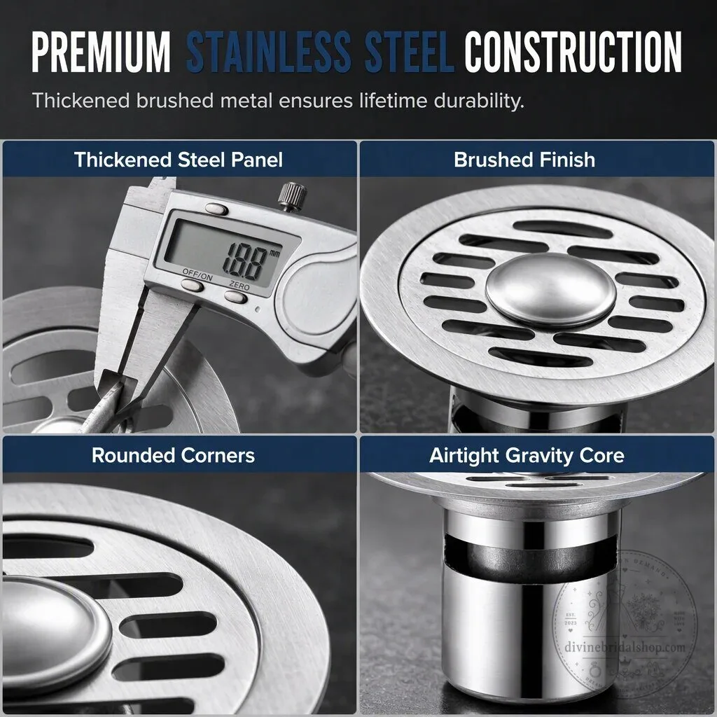 Odorless Stainless Steel Floor Drain with Anti-Odor Core and Rapid Drainage 26 Odorless Stainless Steel Floor Drain with Anti-Odor Core and Rapid Drainage