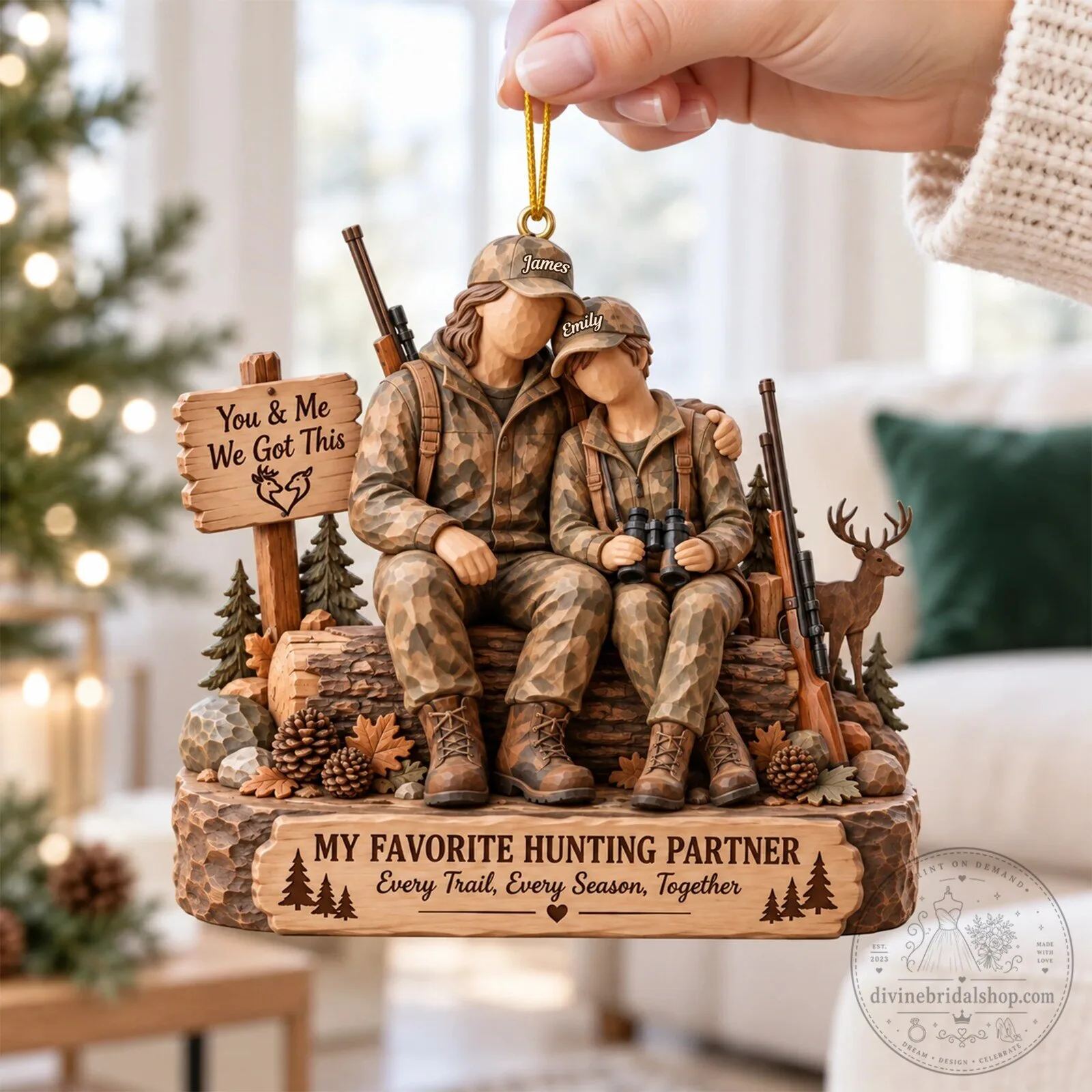 Personalized Hunting Couple My Favorite Hunting Partner Christmas Ornament 8 Personalized Hunting Couple My Favorite Hunting Partner Christmas Ornament