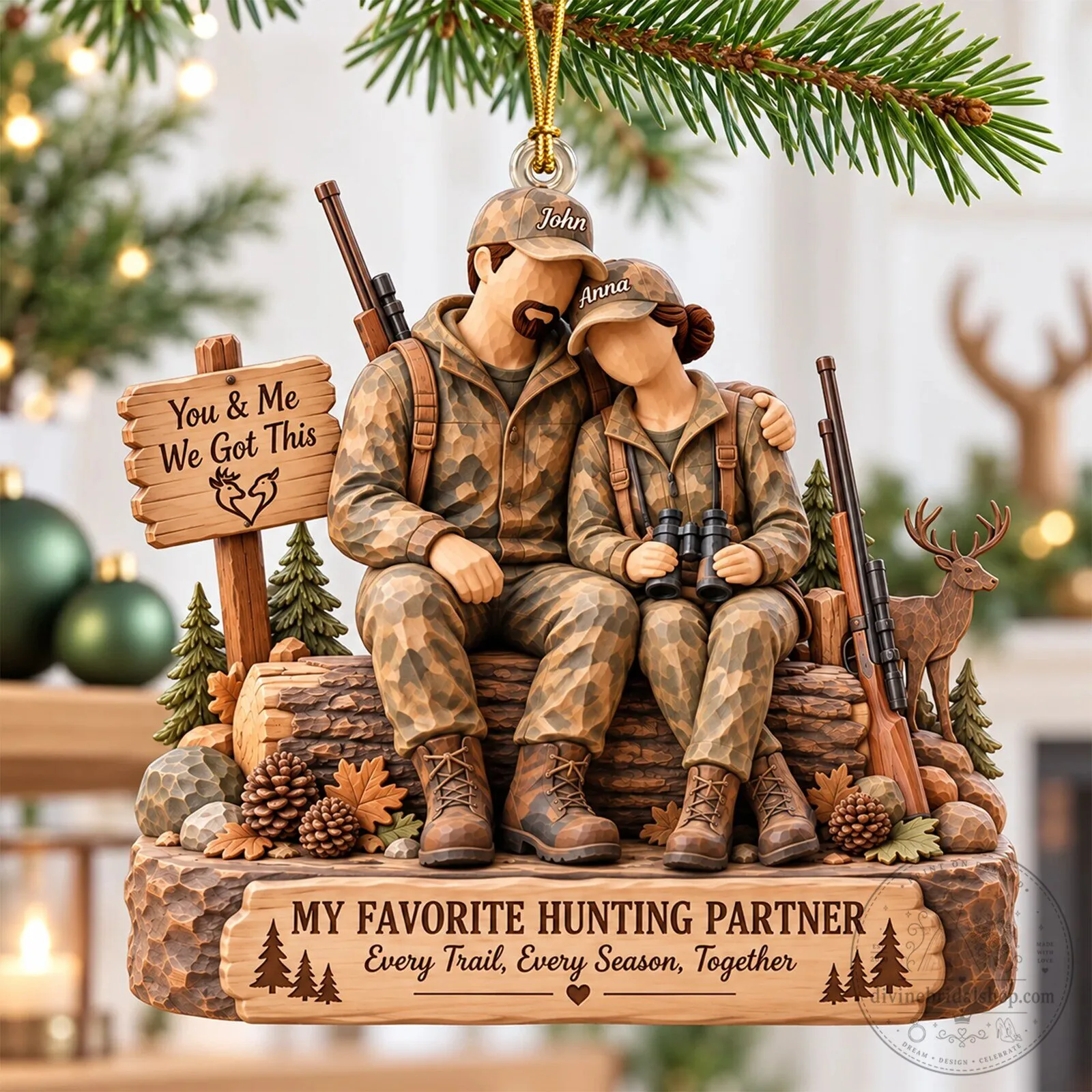 Personalized Hunting Couple My Favorite Hunting Partner Christmas Ornament 10 Personalized Hunting Couple My Favorite Hunting Partner Christmas Ornament