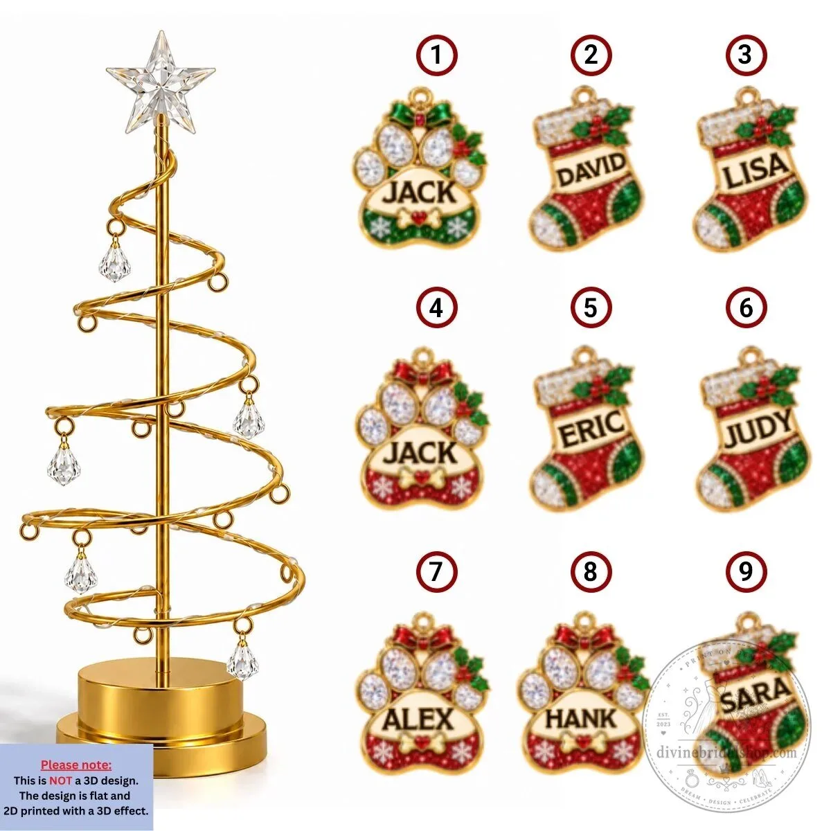 Personalized Christmas Stocking Tree Ornament with LED Lights and Custom Names 21 Personalized Christmas Stocking Tree Ornament with LED Lights and Custom Names