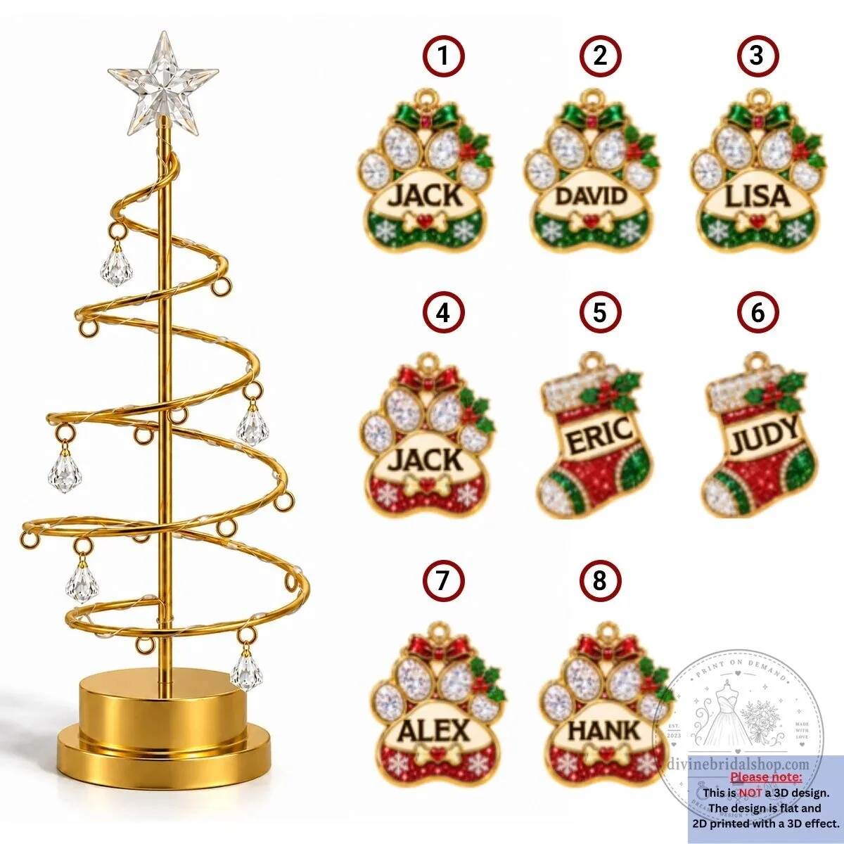 Personalized Christmas Stocking Tree Ornament with LED Lights and Custom Names 22 Personalized Christmas Stocking Tree Ornament with LED Lights and Custom Names