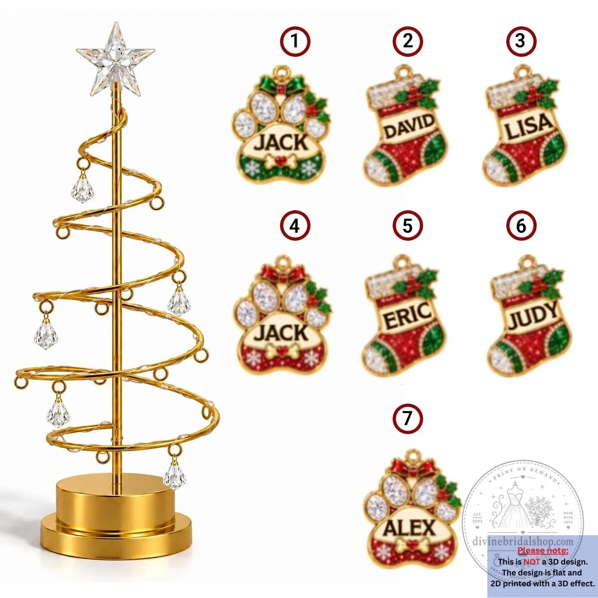 Personalized Christmas Stocking Tree Ornament with LED Lights and Custom Names 23 Personalized Christmas Stocking Tree Ornament with LED Lights and Custom Names