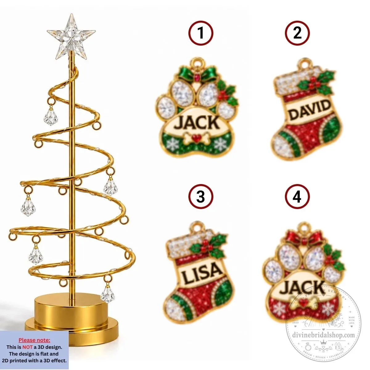 Personalized Christmas Stocking Tree Ornament with LED Lights and Custom Names 26 Personalized Christmas Stocking Tree Ornament with LED Lights and Custom Names