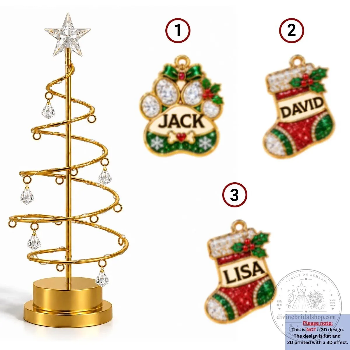 Personalized Christmas Stocking Tree Ornament with LED Lights and Custom Names 27 Personalized Christmas Stocking Tree Ornament with LED Lights and Custom Names