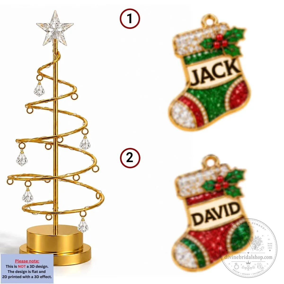 Personalized Christmas Stocking Tree Ornament with LED Lights and Custom Names 28 Personalized Christmas Stocking Tree Ornament with LED Lights and Custom Names