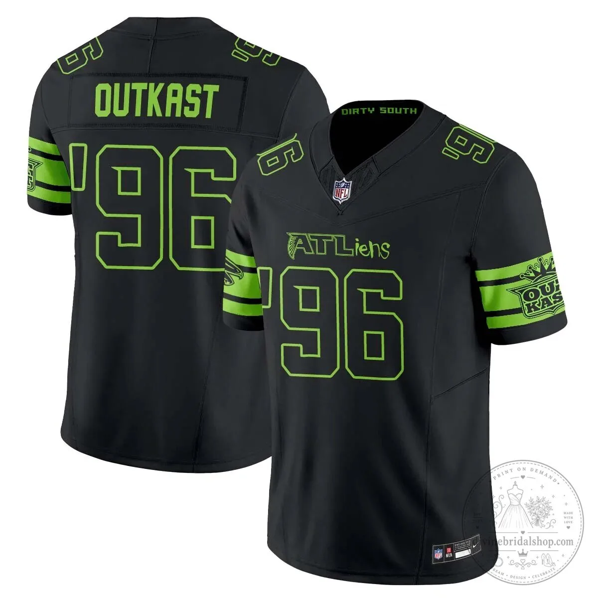 Atlanta Falcons Michael Penix Jr. ATLiens Dirty South Football Jersey 41 Atlanta Falcons Michael Penix Jr. ATLiens Dirty South Football Jersey