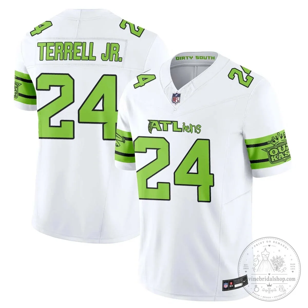 Atlanta Falcons Michael Penix Jr. ATLiens Dirty South Football Jersey 51 Atlanta Falcons Michael Penix Jr. ATLiens Dirty South Football Jersey
