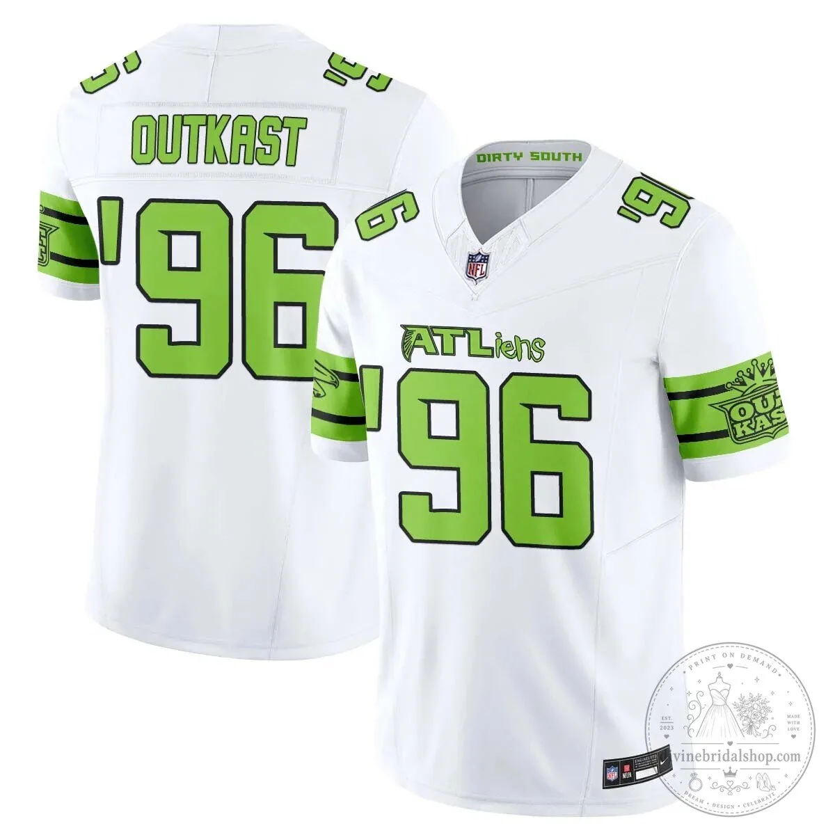 Atlanta Falcons Michael Penix Jr. ATLiens Dirty South Football Jersey 52 Atlanta Falcons Michael Penix Jr. ATLiens Dirty South Football Jersey
