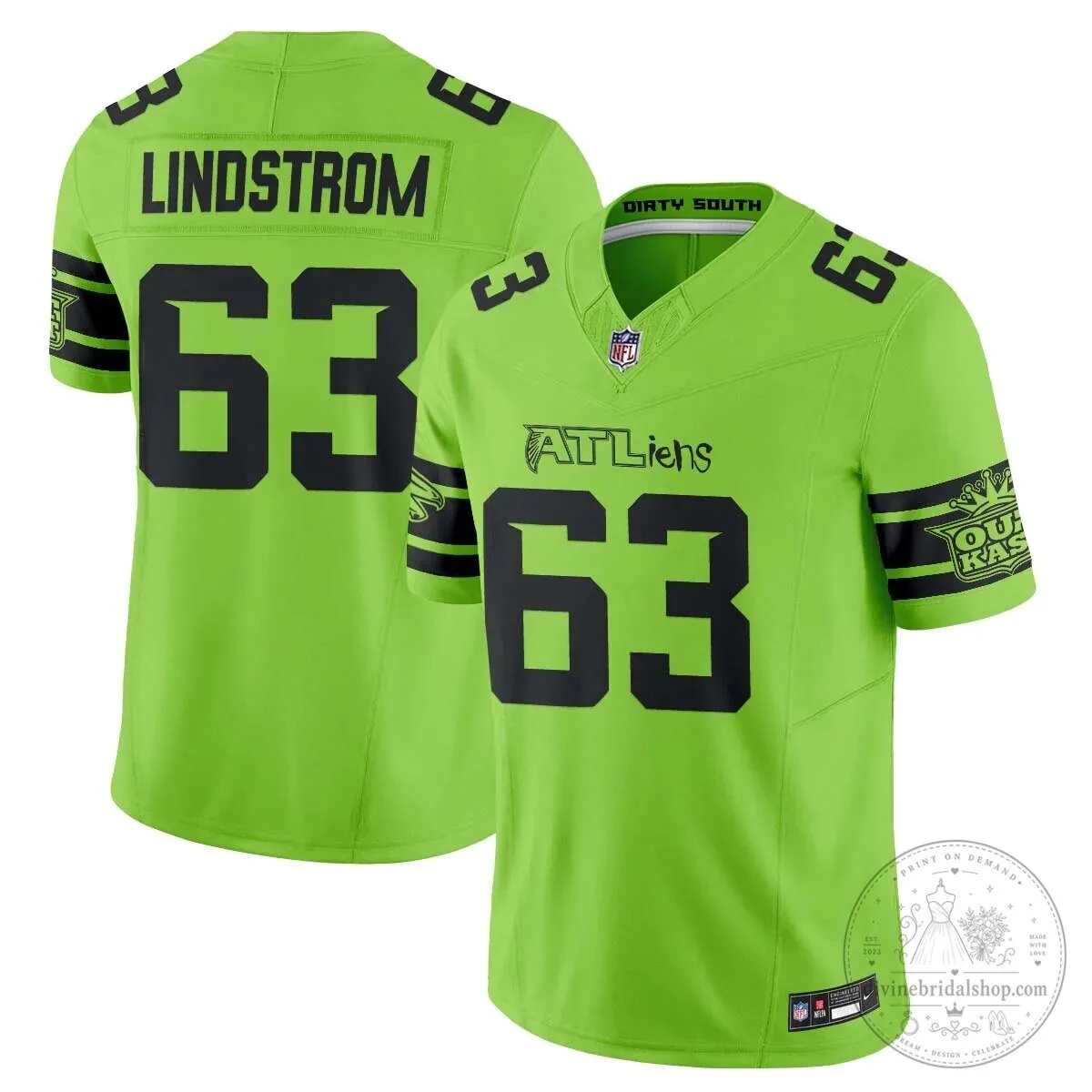 Atlanta Falcons Michael Penix Jr. ATLiens Dirty South Football Jersey 60 Atlanta Falcons Michael Penix Jr. ATLiens Dirty South Football Jersey